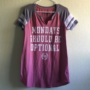 PINK Sleep Dress — Dark Mauve/Gray/White